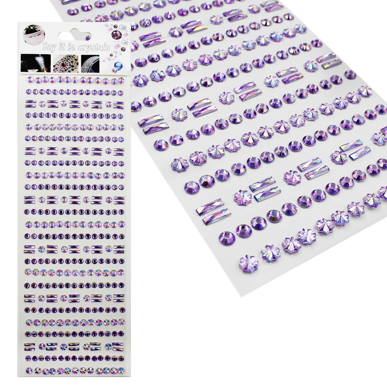 Стразы клеевые акриловые Realtex №3/2 (блистер) (355шт) цв.бирюзовый АВ