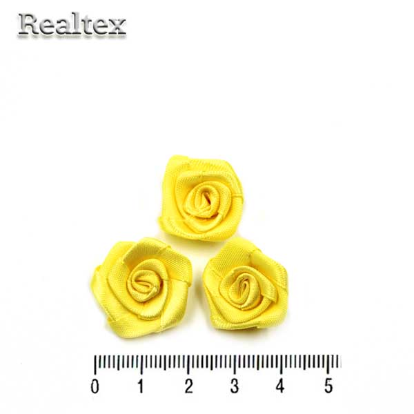 Розочки пришивные атласные Realtex R-3 цв.лимонный