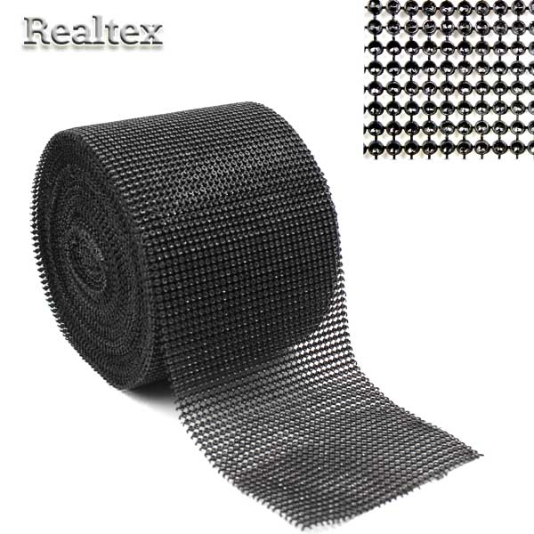  Тесьма-стразы (имитация) пластик  Реалтекс-32 цв.черный