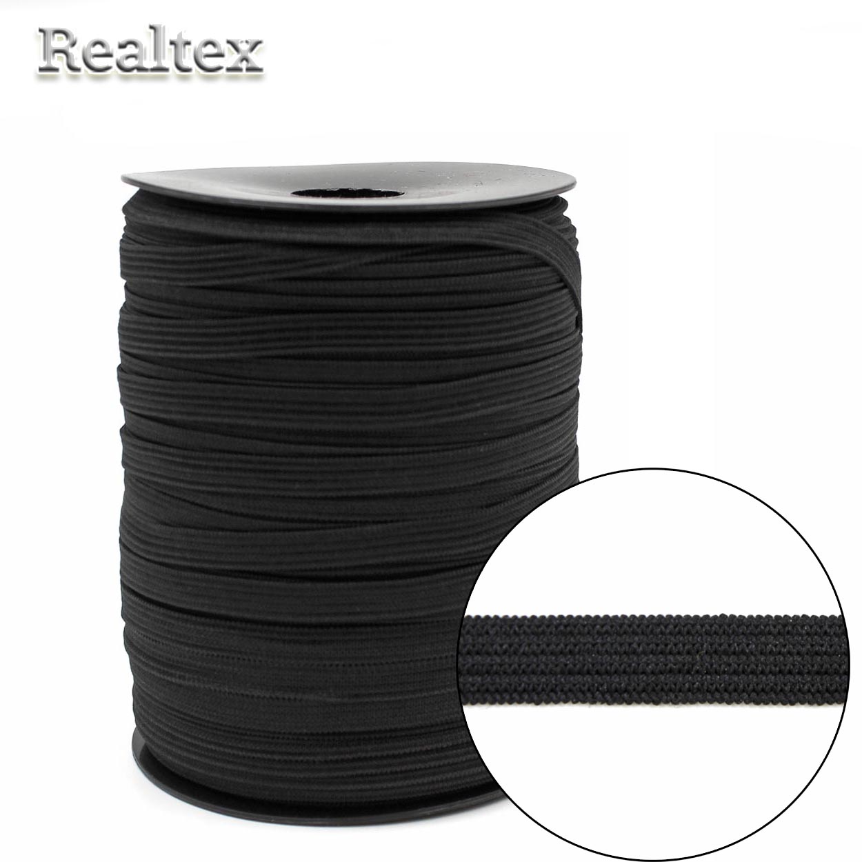 Резинка-вздержка RS  8мм (100м) цв.чёрный