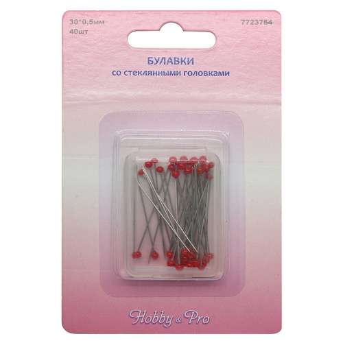 Иглы для закалывания Z-001 7723764 со стеклянными головками 30мм Hobby & Pro