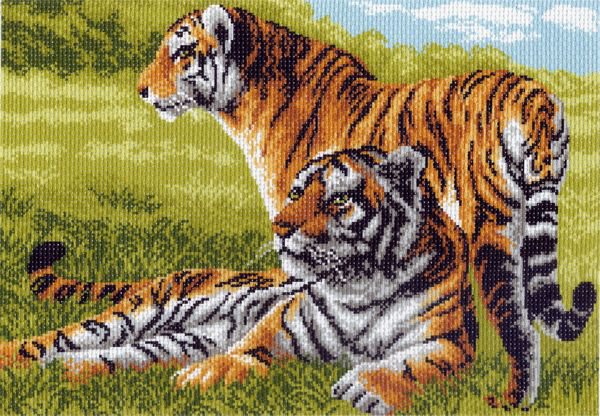 Рисунок на канве МП №617 "Бенгальские тигры" 37х49см