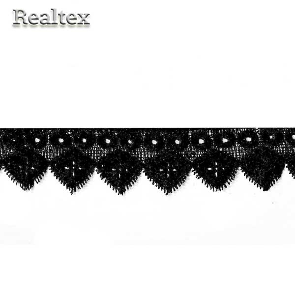Кружево  гипюр  Realtex  40мм R-10152 цв.черный  