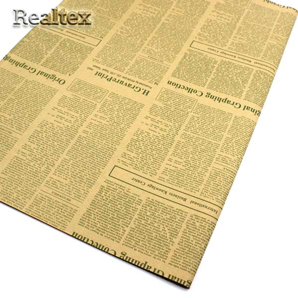 Бумага декоративная  Реалтекс R-11 газетная "Мелкий шрифт" (2шт) цв.зеленый