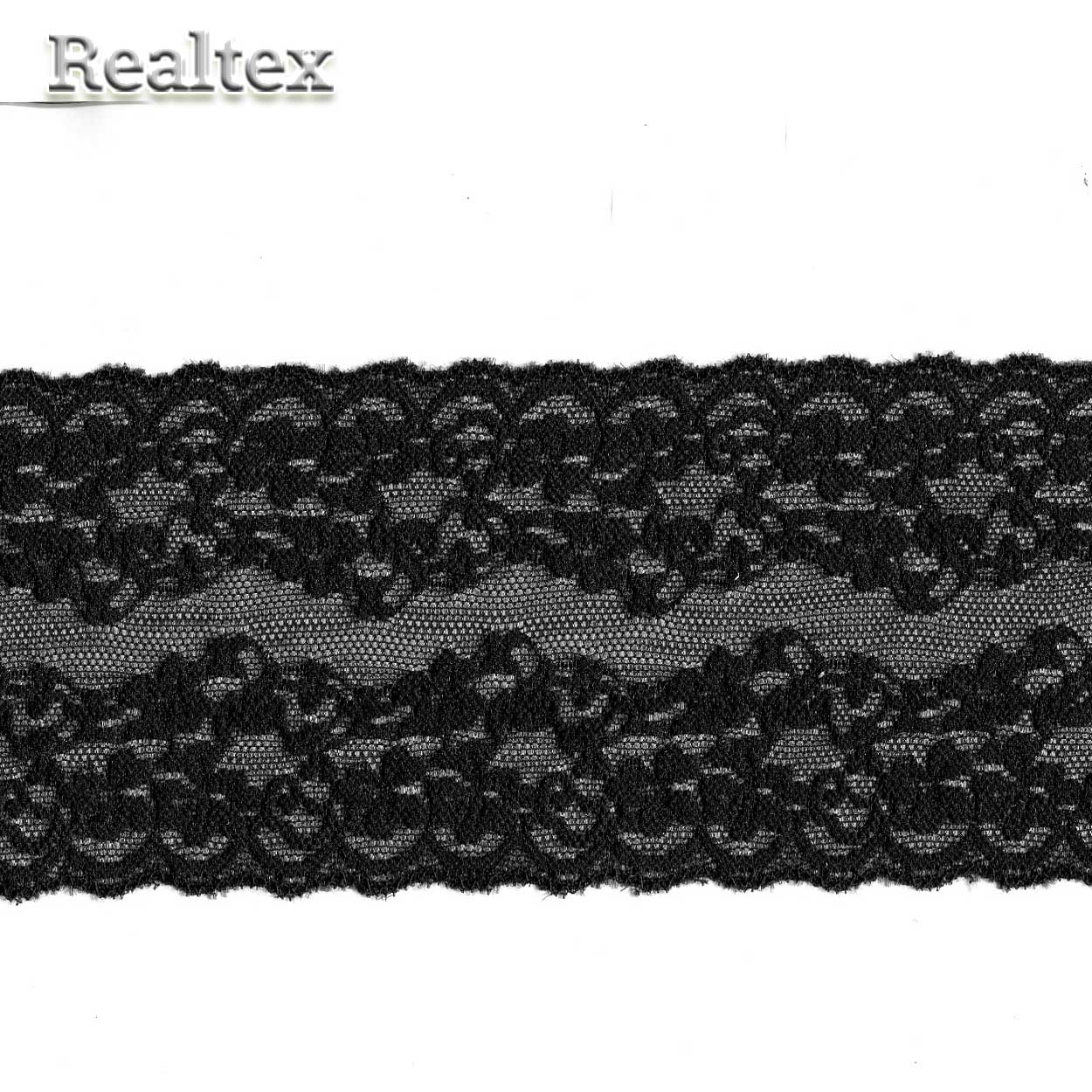 Кружево стрейч Realtex 100мм 6071 (15м) цв.черный