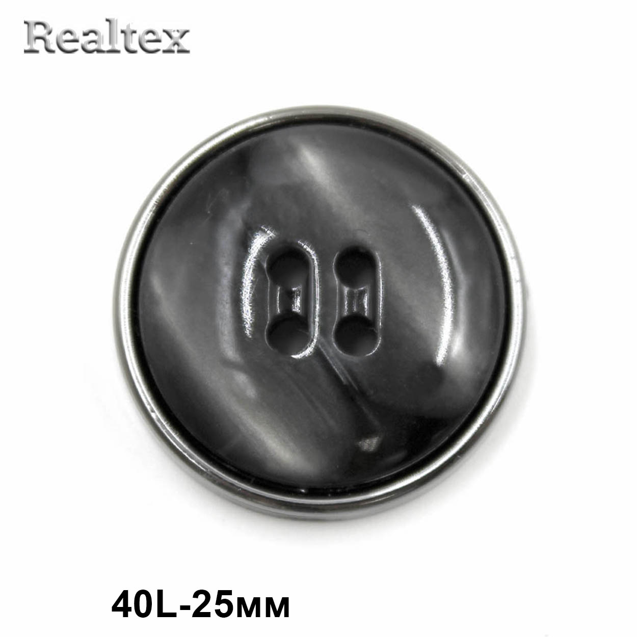 Пуговицы VB  6 40L (10шт) цв.серый/черный никель