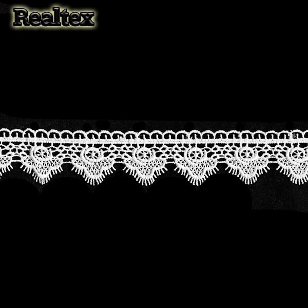 Кружево  гипюр  Realtex  30мм LF-6668 цв.02 белый  
