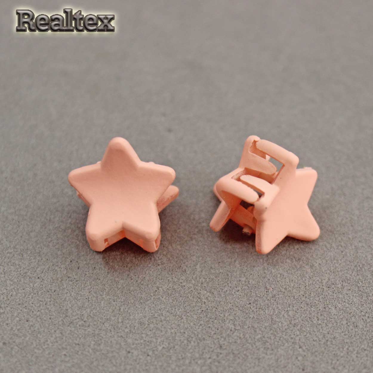 Заколка-краб мини 29553 "Звездочка" (2шт) цв.персиковый