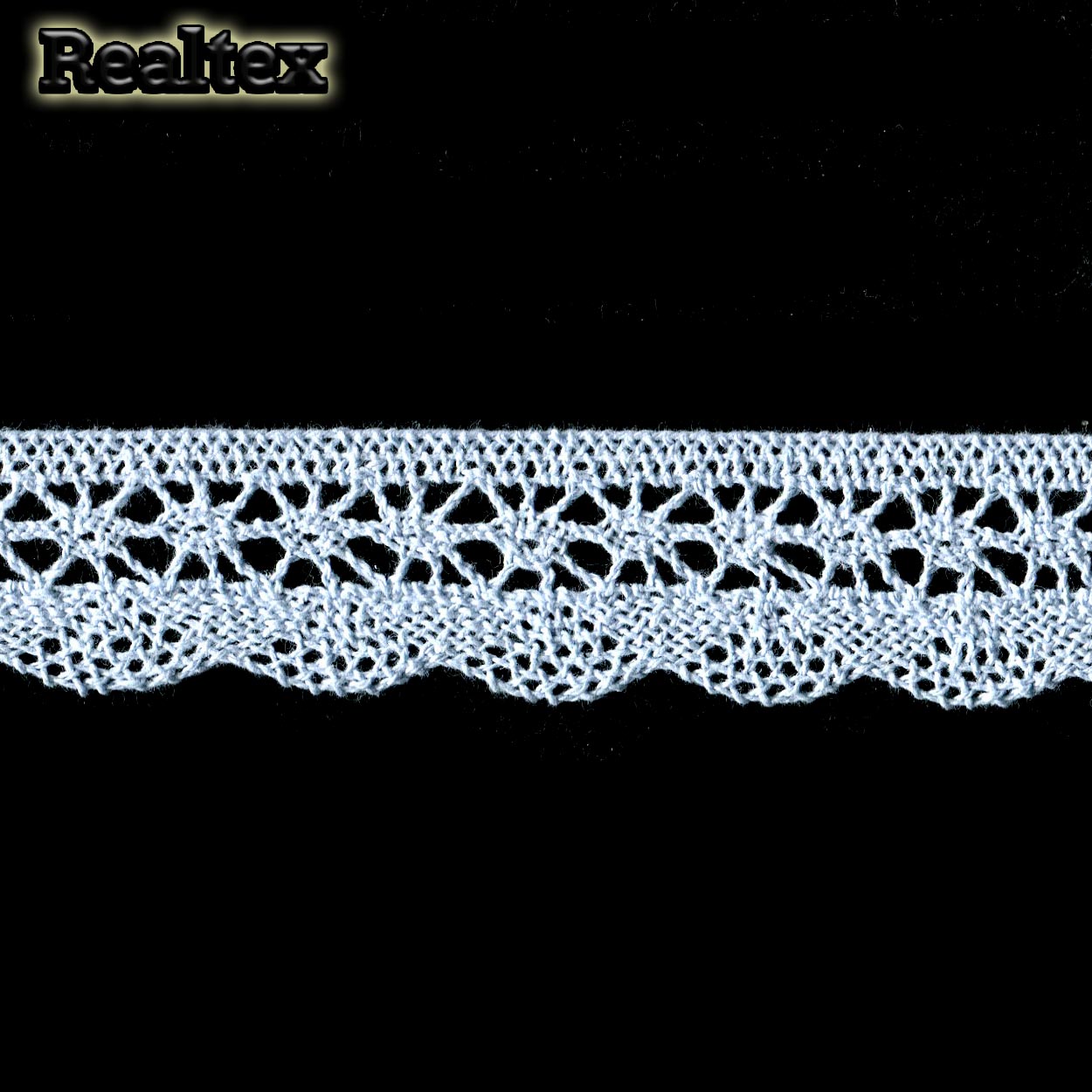 Кружево вязаное 27мм TBY 1005 (10м) цв.183 голубой