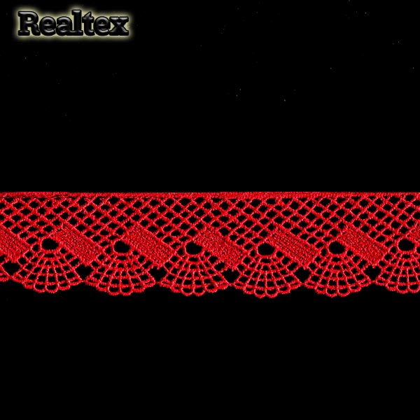 Кружево Realtex гипюр  40мм 4G4270E цв.красный