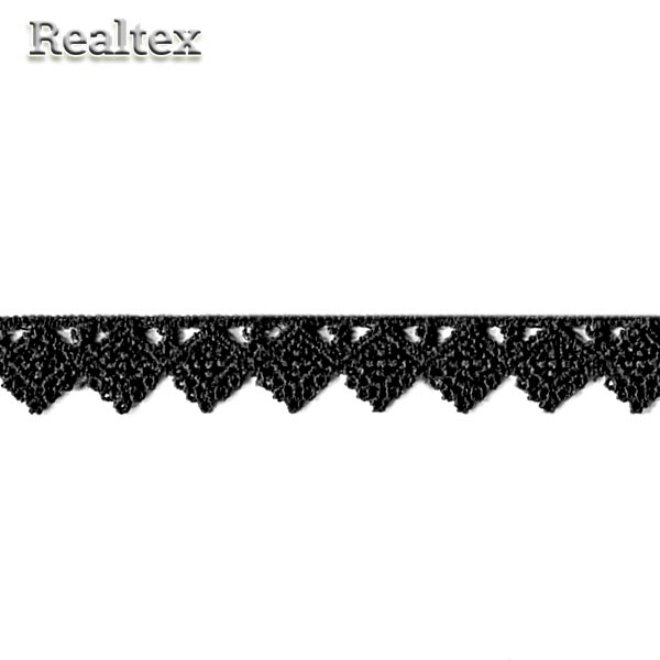 Кружево  гипюр  Realtex  15мм LF-9677 цв.01 черный  
