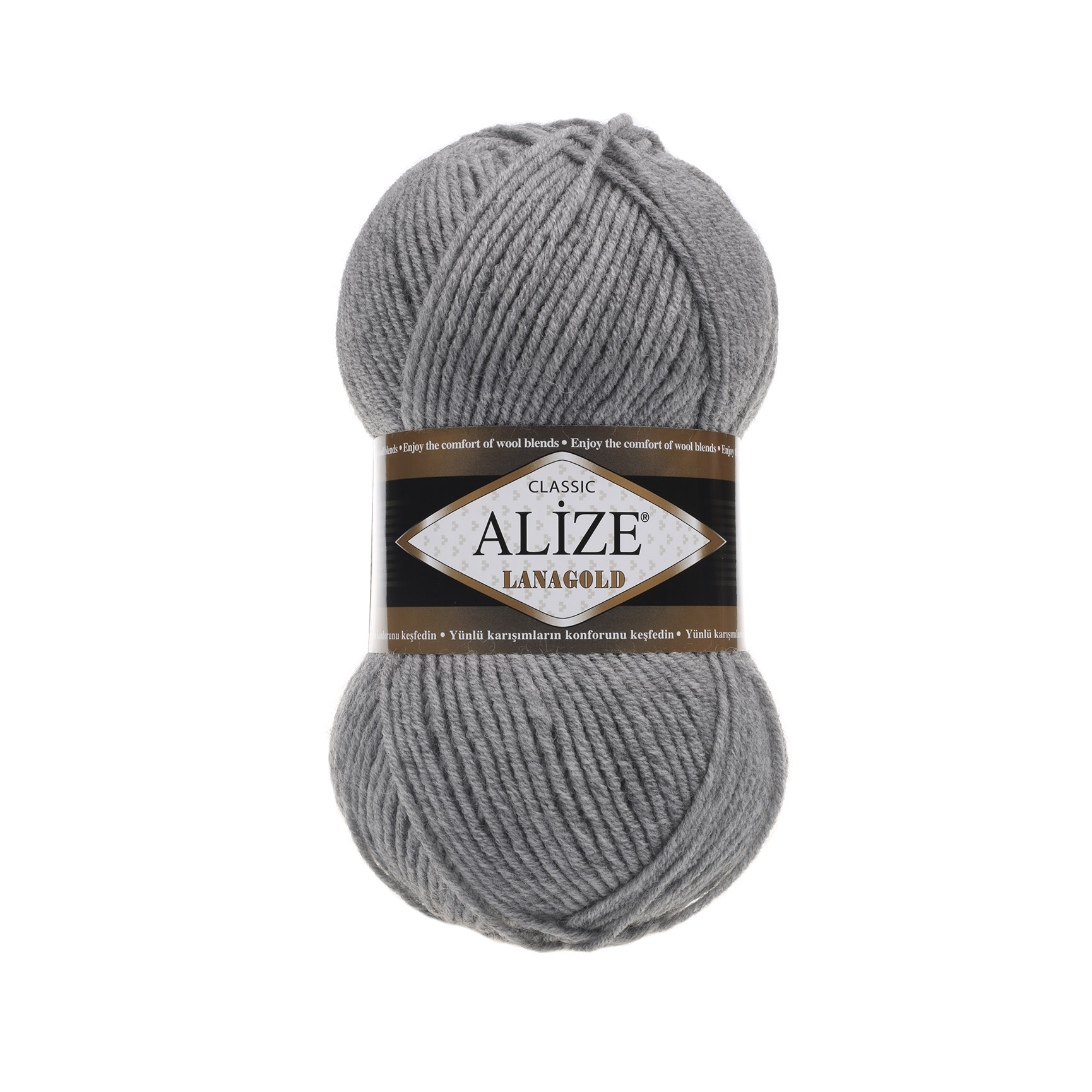 Пряжа Alize "Lana Gold" (0,5кг) цв.021 серый