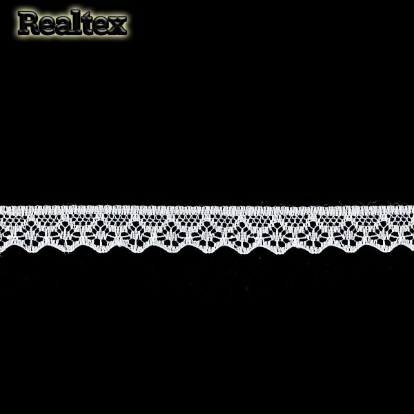 Кружево капроновое  12мм TBY 150-2 (27,4м) цв.001 белый