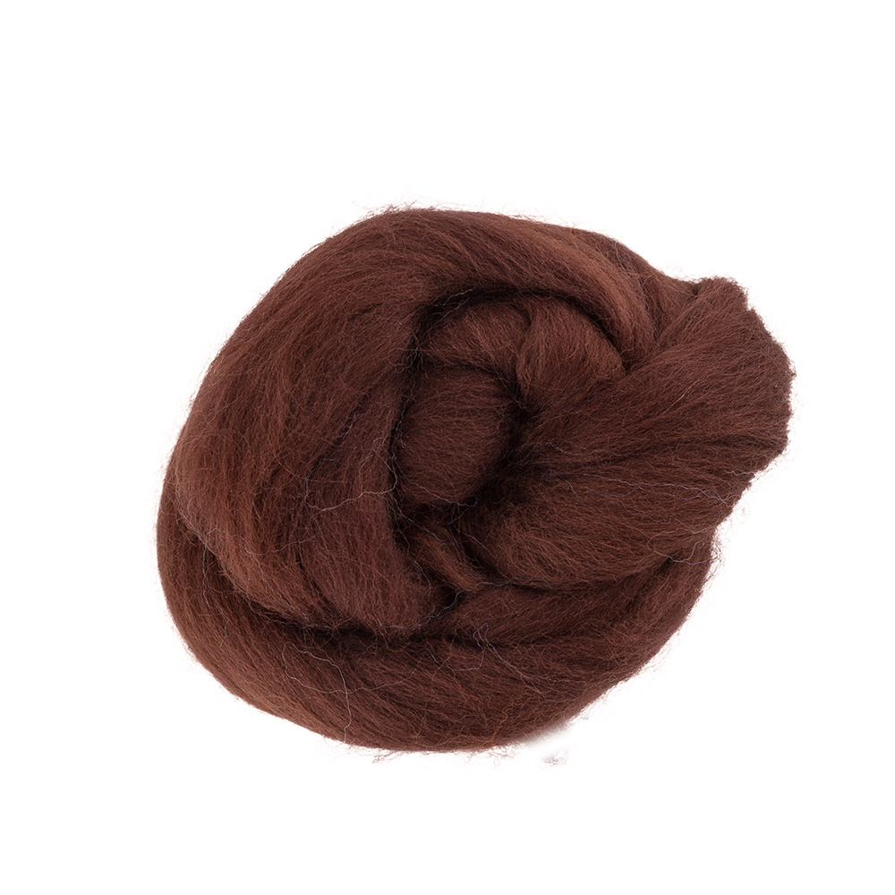 Шерсть для валяния TFS-050 полутонкая (50гр) цв.0412 шоколад