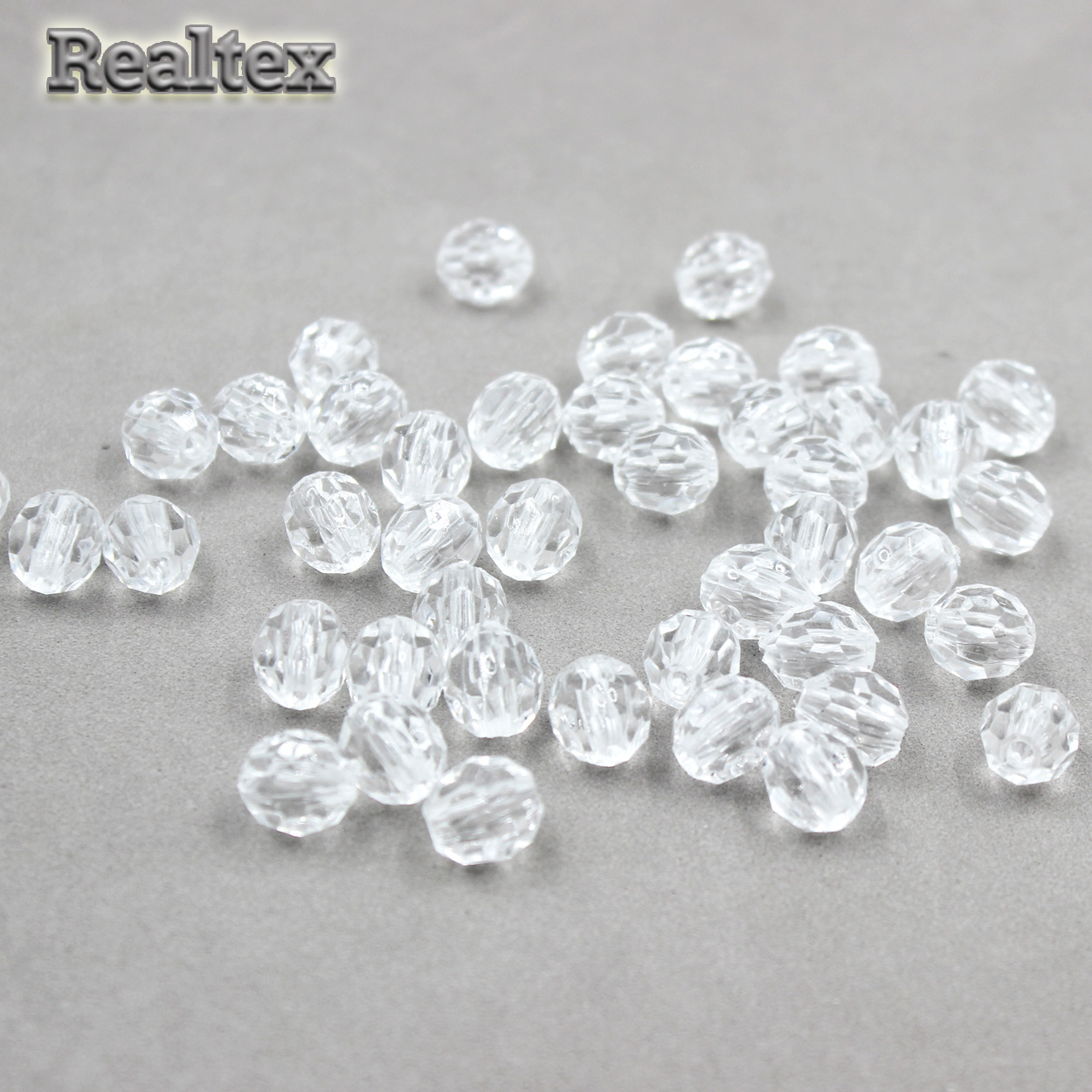 Бусины акриловые 3240  8мм (100гр) цв.17 прозрачный