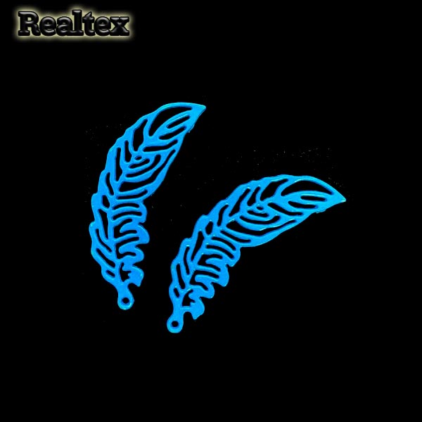 Подвеска металл 54 "Перо" 10*35мм цв.синий