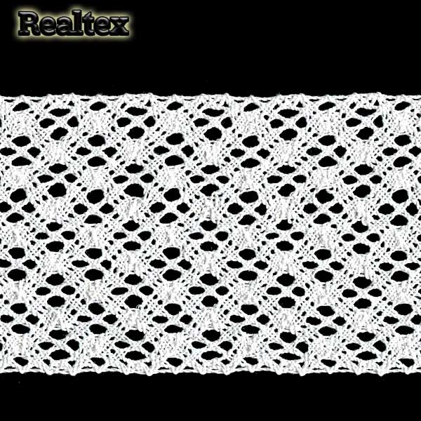 Кружево вязаное 100мм 100.01.151 (25м) цв.01 белый