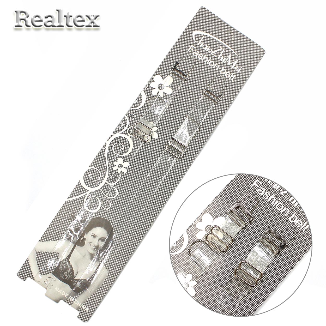 Бретели  Realtex 10мм силиконовые, с фурнитурой металл.никель  (10пар)