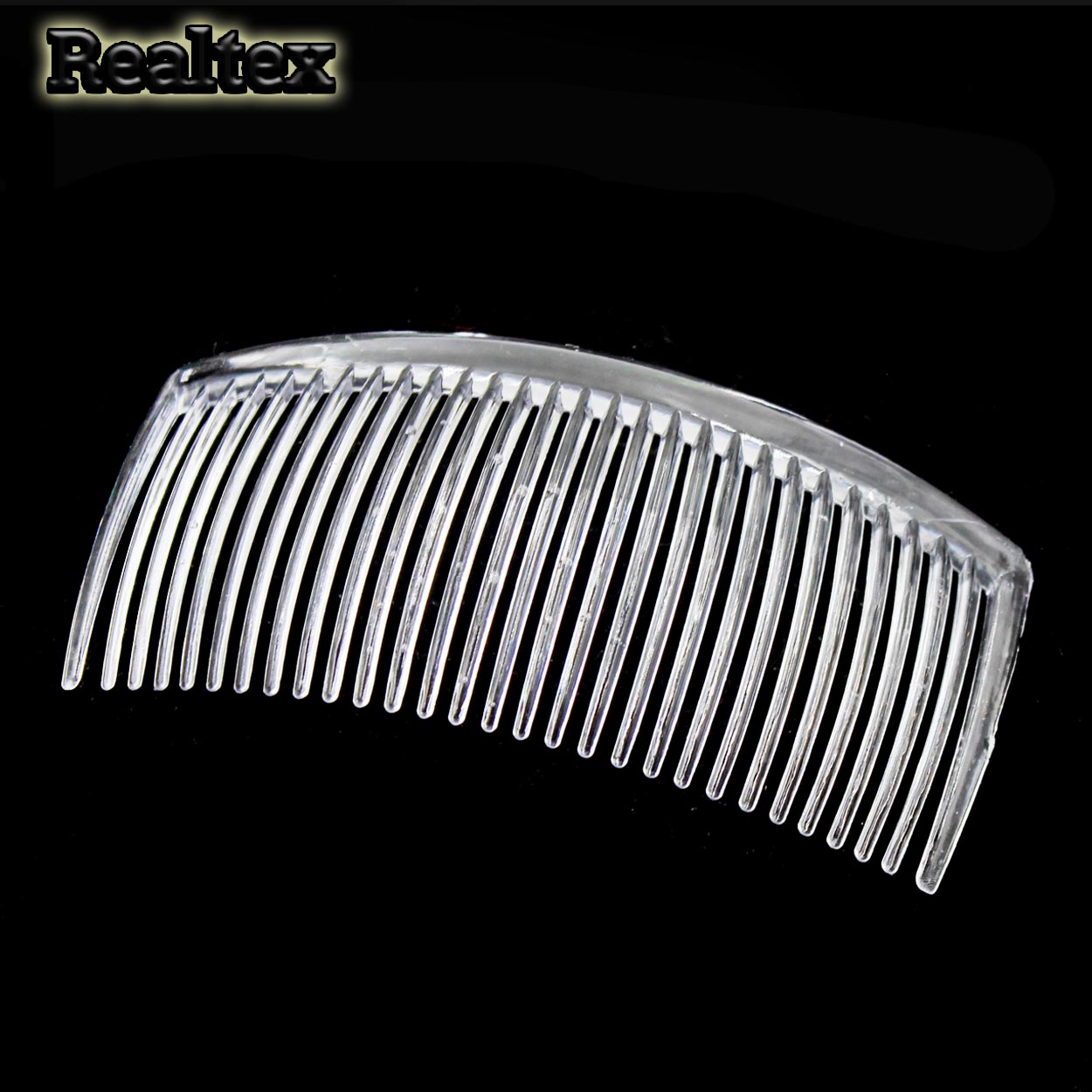 Гребень "Realtex" пластик. 115*52мм 29 зубчиков (10шт) цв.прозрачный