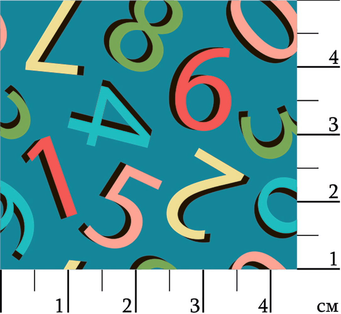 Ткань для творчества "Peppy" ГР-08 цв.цифры синий