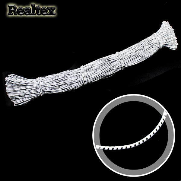 Резинка шляпная 2,5мм Realtex с точками (100м) цв.белый/черный