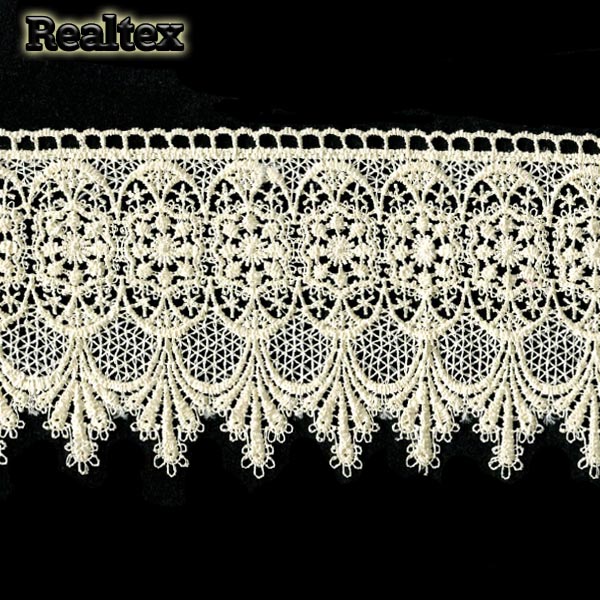 Кружево  гипюр  Realtex 100мм LF-7001 цв.24 шампань  