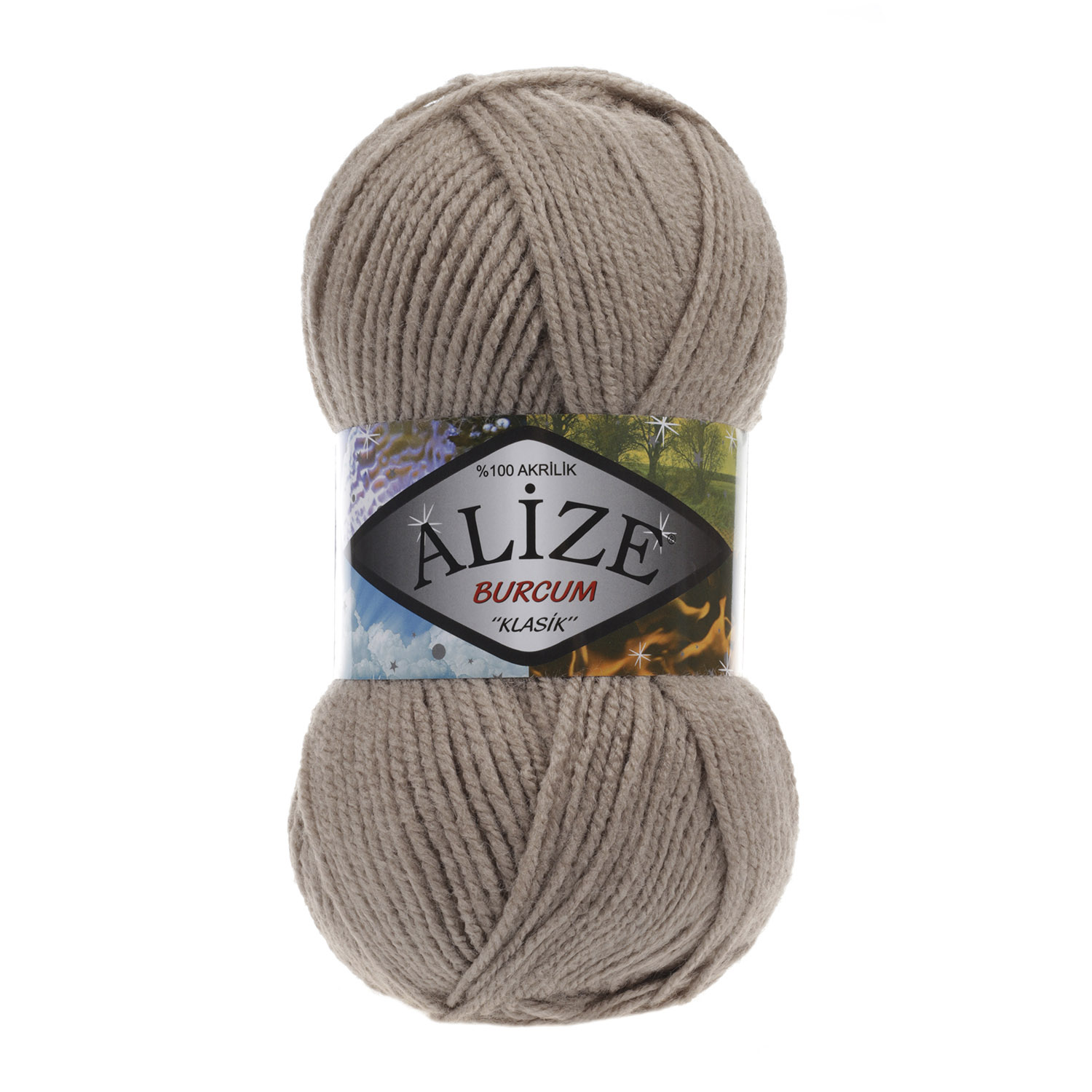 Пряжа Alize "Burcum Klasik" (100гр) цв.167 кофе с молоком 