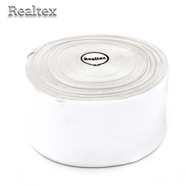 Резинка вязаная Realtex 100мм (40м) цв.белый 