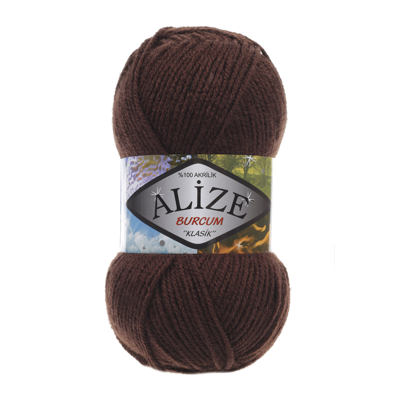 Пряжа Alize "Burcum Klasik" (100гр) цв.493 каштановый