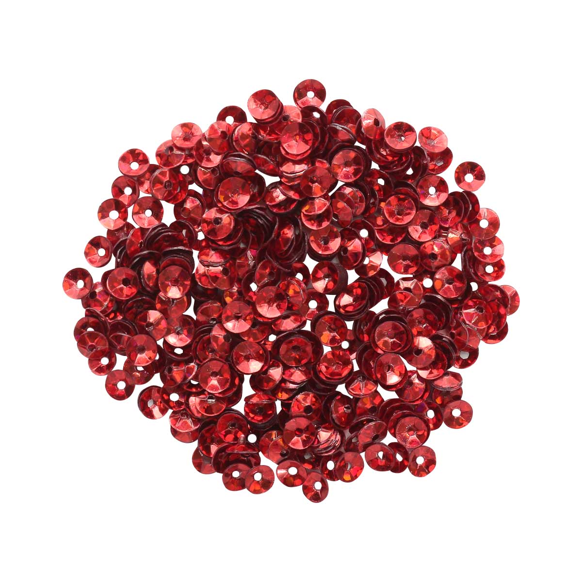 Пайетки "Астра" (10гр) "граненые объёмные 8" 4мм цв.50103 красный голографик
