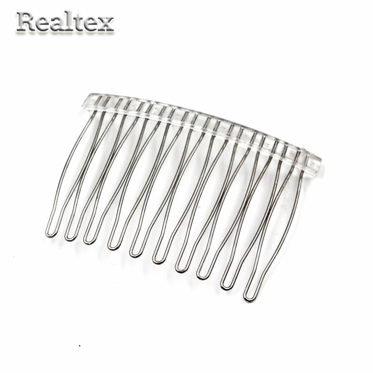 Гребень "Realtex" металл.  70*45мм с плпастиковой основой (10шт) цв.никель