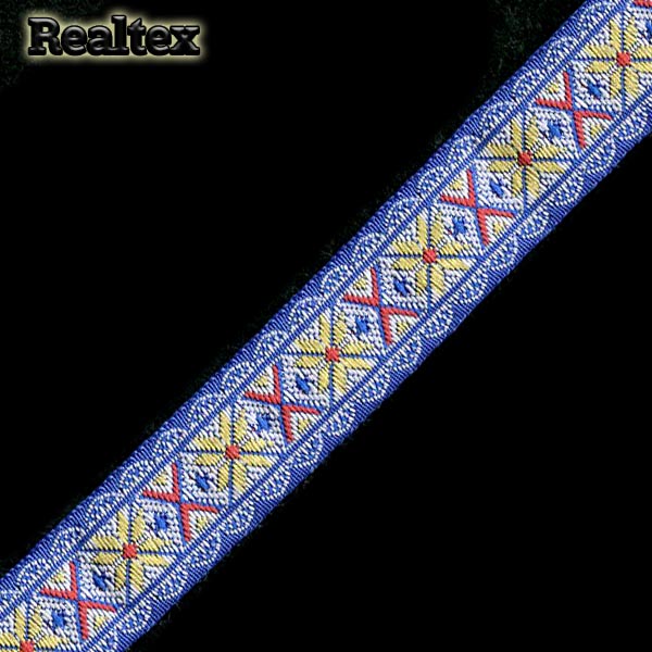 Тесьма жакардовая 24мм с1852г17 рис.9318 (50м) цв.василек 