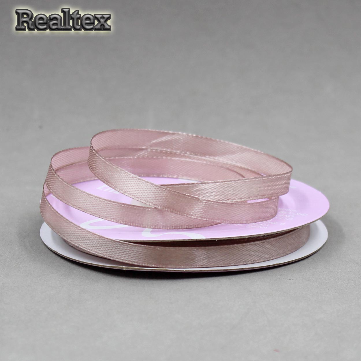 Лента атласная 6мм Realtex (27,4м) цв.4814 бежевый