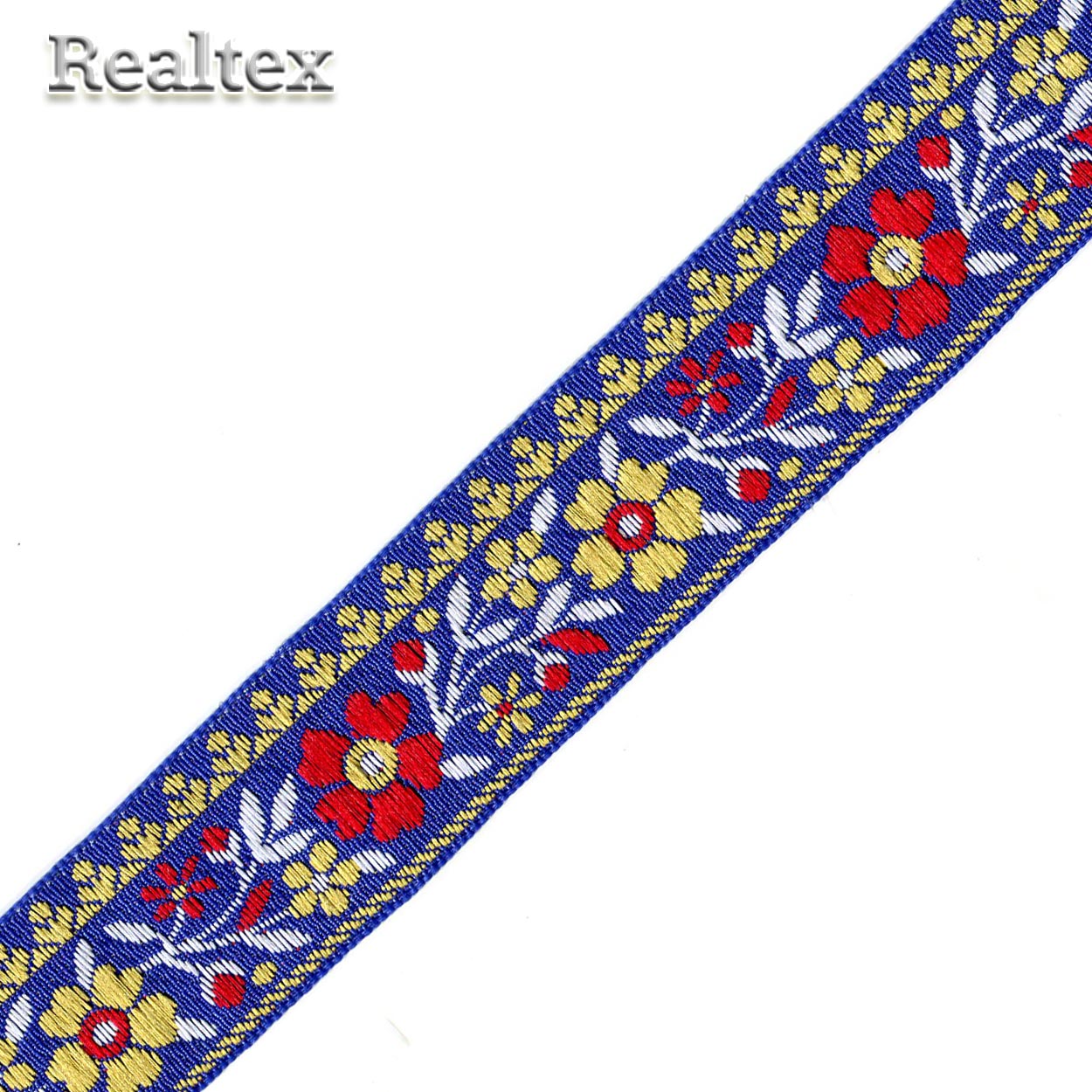 Тесьма жакардовая 32мм с1853г17 рис.9803 (10м) цв.электрик