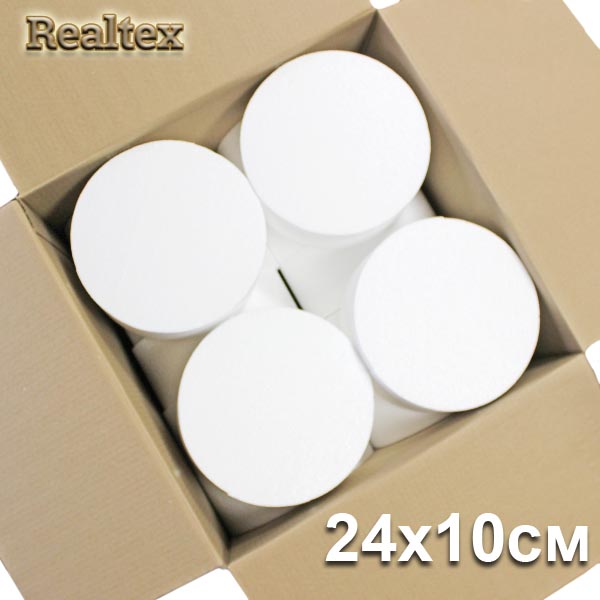 Заготовка для декорирования Цилиндр 24*10см (14шт) (пенопласт пористый)