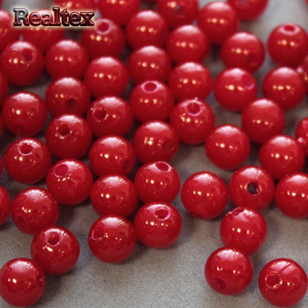 Бусины пластик Realtex  8мм под жемчуг (500гр) цв.40 красный