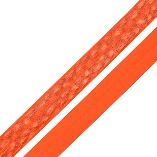 Косая бейка стрейч матовая 15мм (50м) цв.A3405 красно-оранжевый 