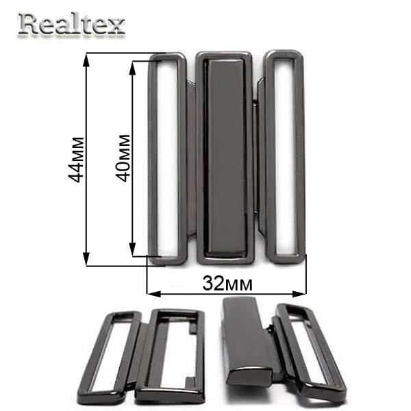 Пряжка металлическая ГНУ 14150 40мм цв.чёрный никель