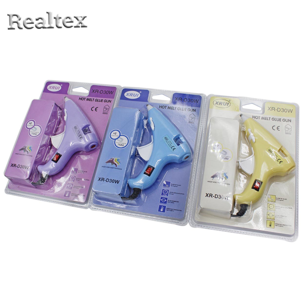 Клеевой пистолет Реалтекс XR-D30W малый c выключателем