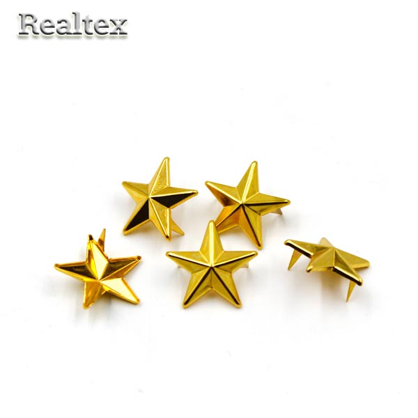 Украшение на шипах "Звёздочки" 15мм Realtex цв.золото