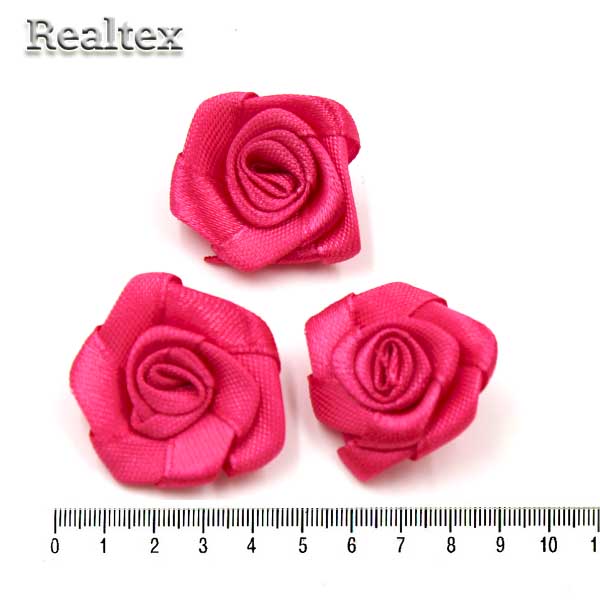 Розочки пришивные атласные Realtex R-5 цв.фуксия