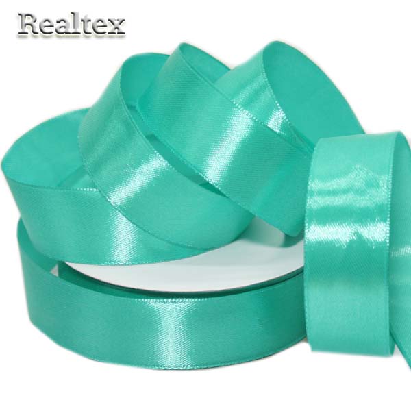 Лента атласная 25мм Realtex (32,9м) цв.101 зеленая бирюза
