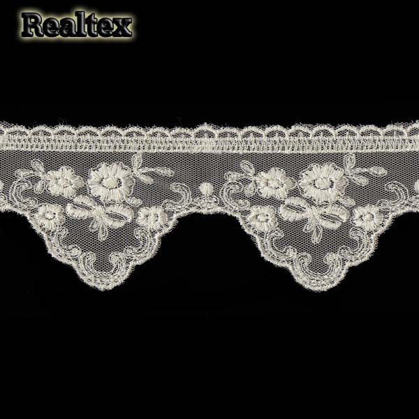 Кружево на сетке  60мм 56-4006 цв.молочный