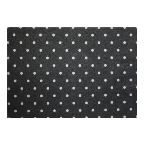 Фетр с рисунком 1мм "горох" цв.YF 659 черный
