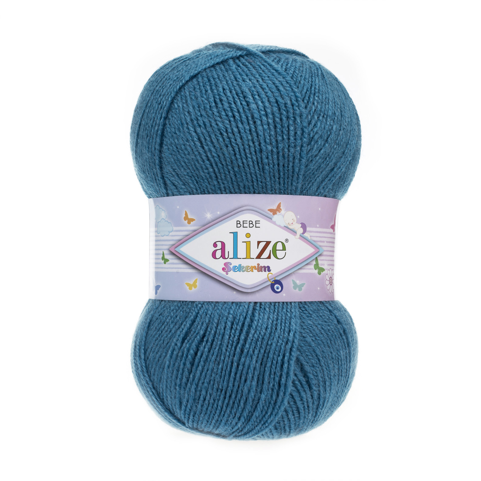 Пряжа Alize "Sekerim Bebe" (100гр) цв.387 темно-бирюзовый
