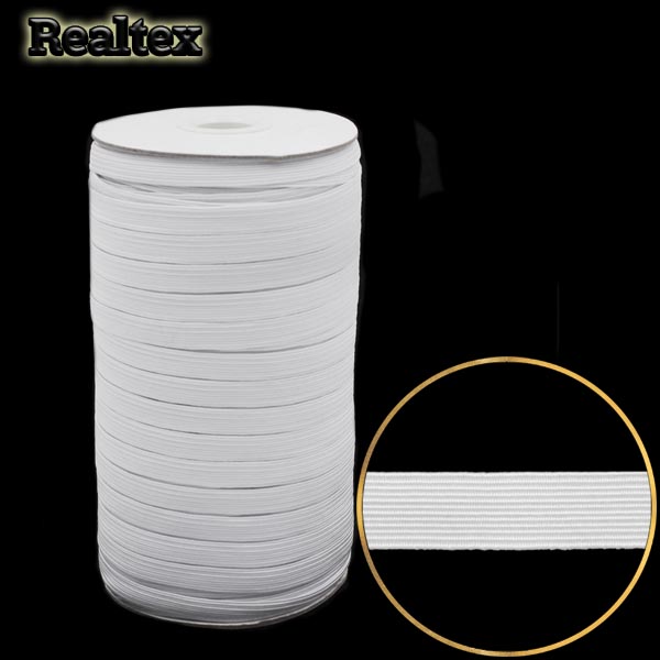 Резинка-вздержка Realtex Тайвань  8мм (91м) цв.белый