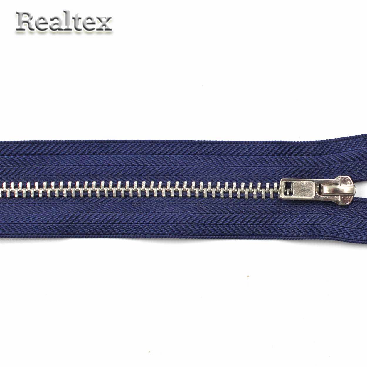 Молнии джинсовые Т.4 20см неразъёмная цв.никель/330 синий