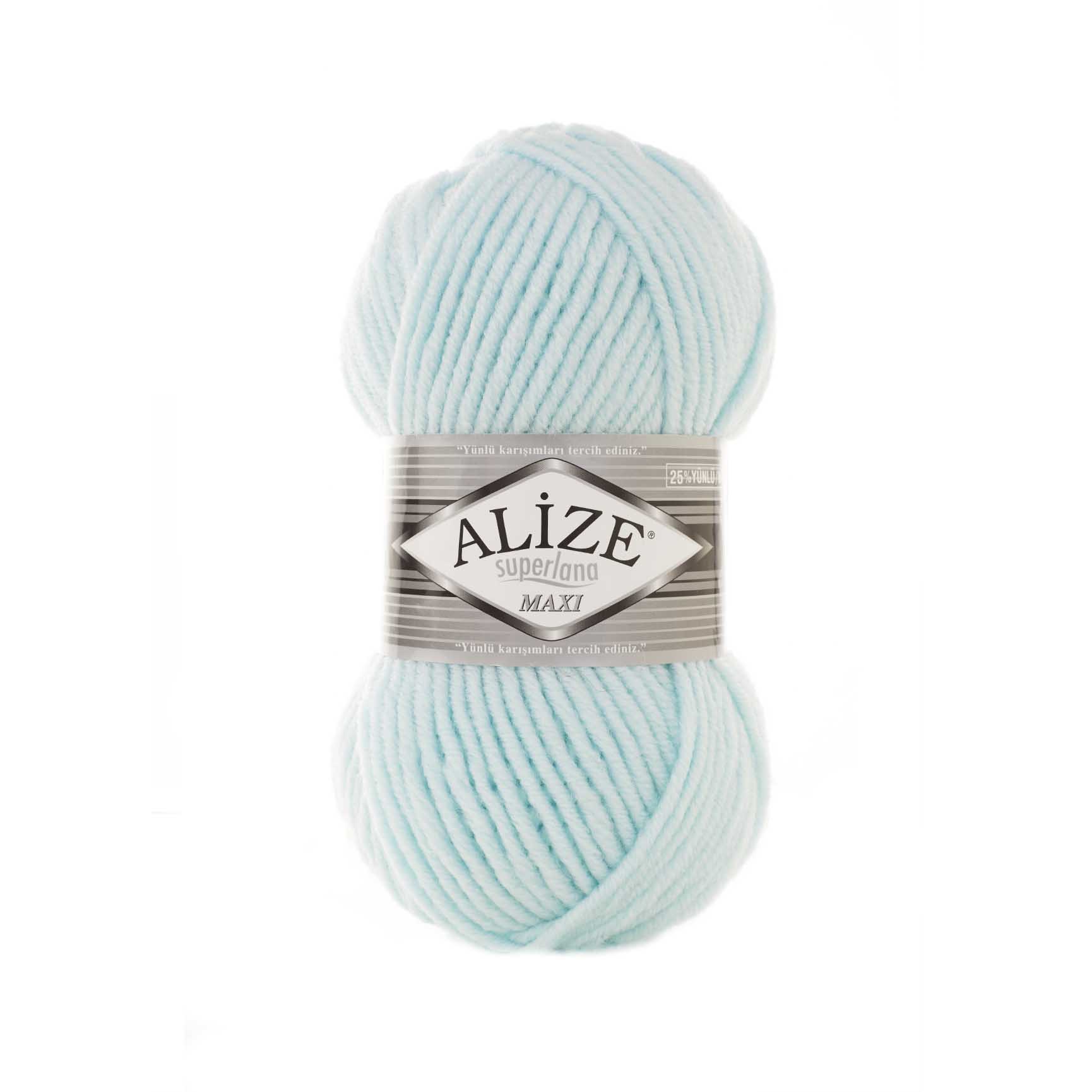Пряжа Alize "Super Lana Maxi" (0,5кг) цв.522 мята