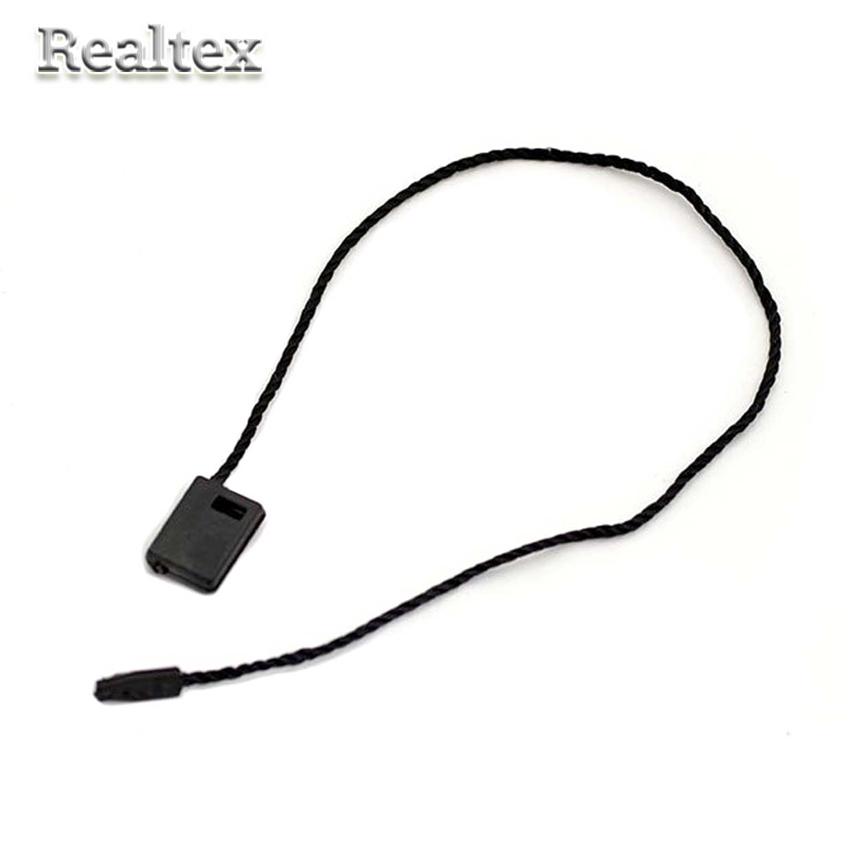 Этикетодержатели Realtex с пломбой на шнуре 150мм (1000шт) цв.черный