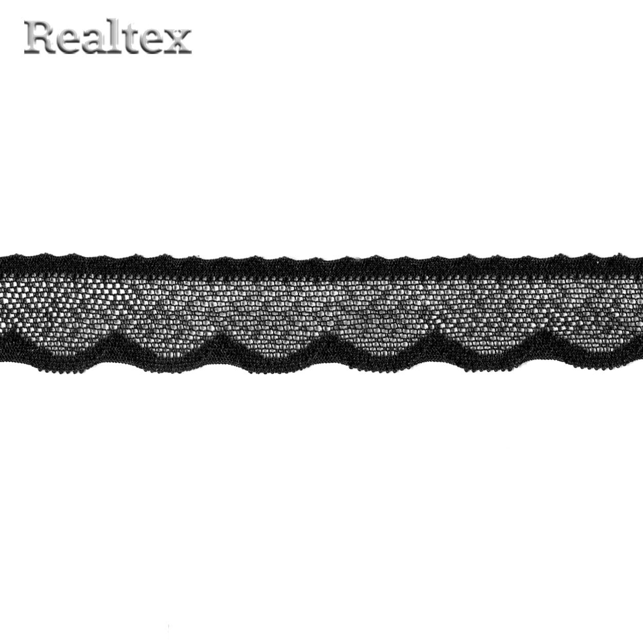 Кружево стрейч Реалтекс  25мм SY 9072 (20м) цв.черный